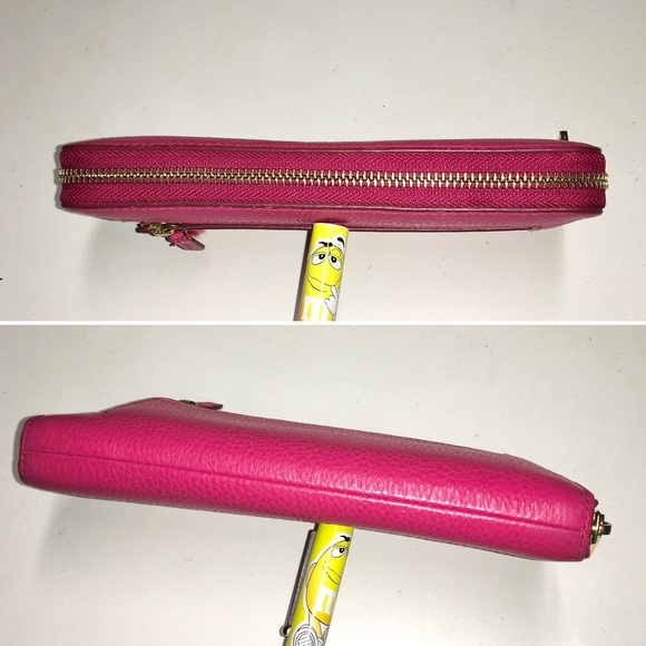 FOSSIL hot pink leather zip around wallet - Picture 5 of 11